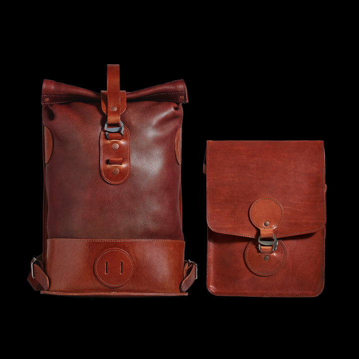 Précommande – Brown Small Fold Top – Sac à dos en cuir