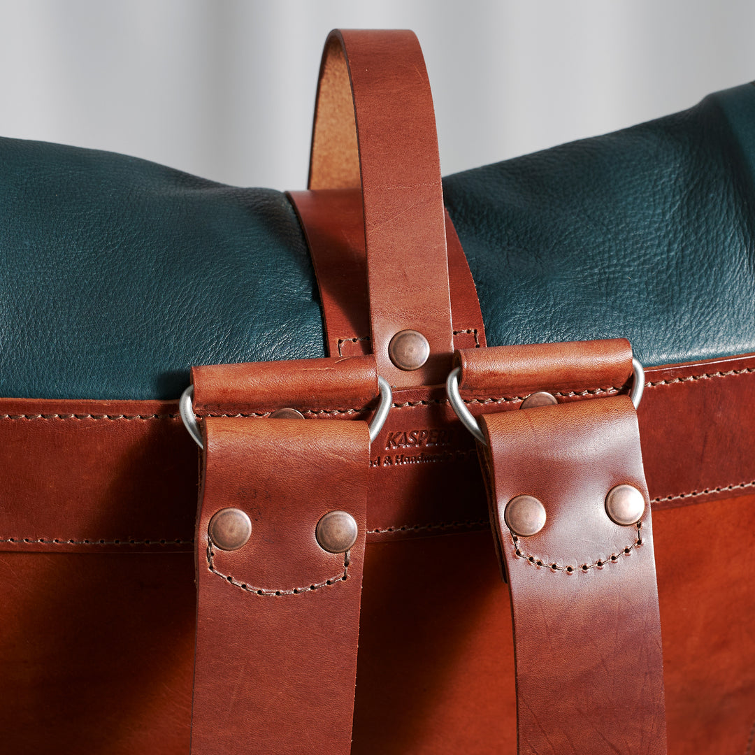 ORIGINALS: Small Fold Top – Petrol & Brown