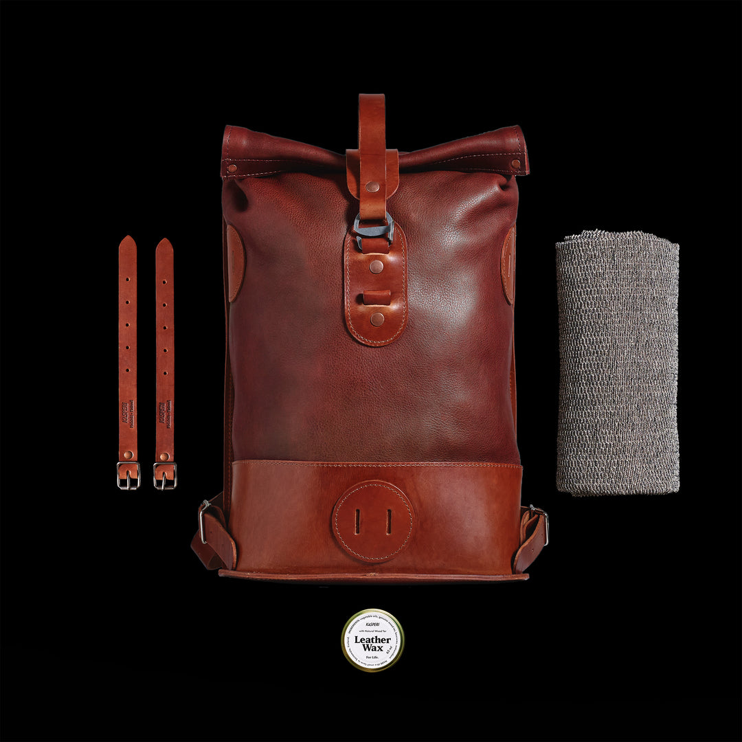 Précommande – Brown Small Fold Top – Sac à dos en cuir