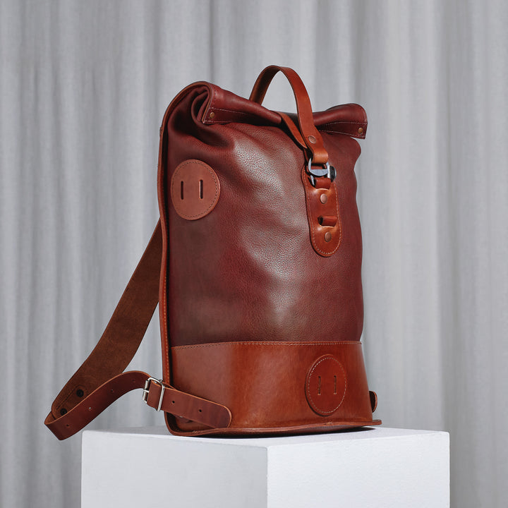 Précommande – Brown Small Fold Top – Sac à dos en cuir