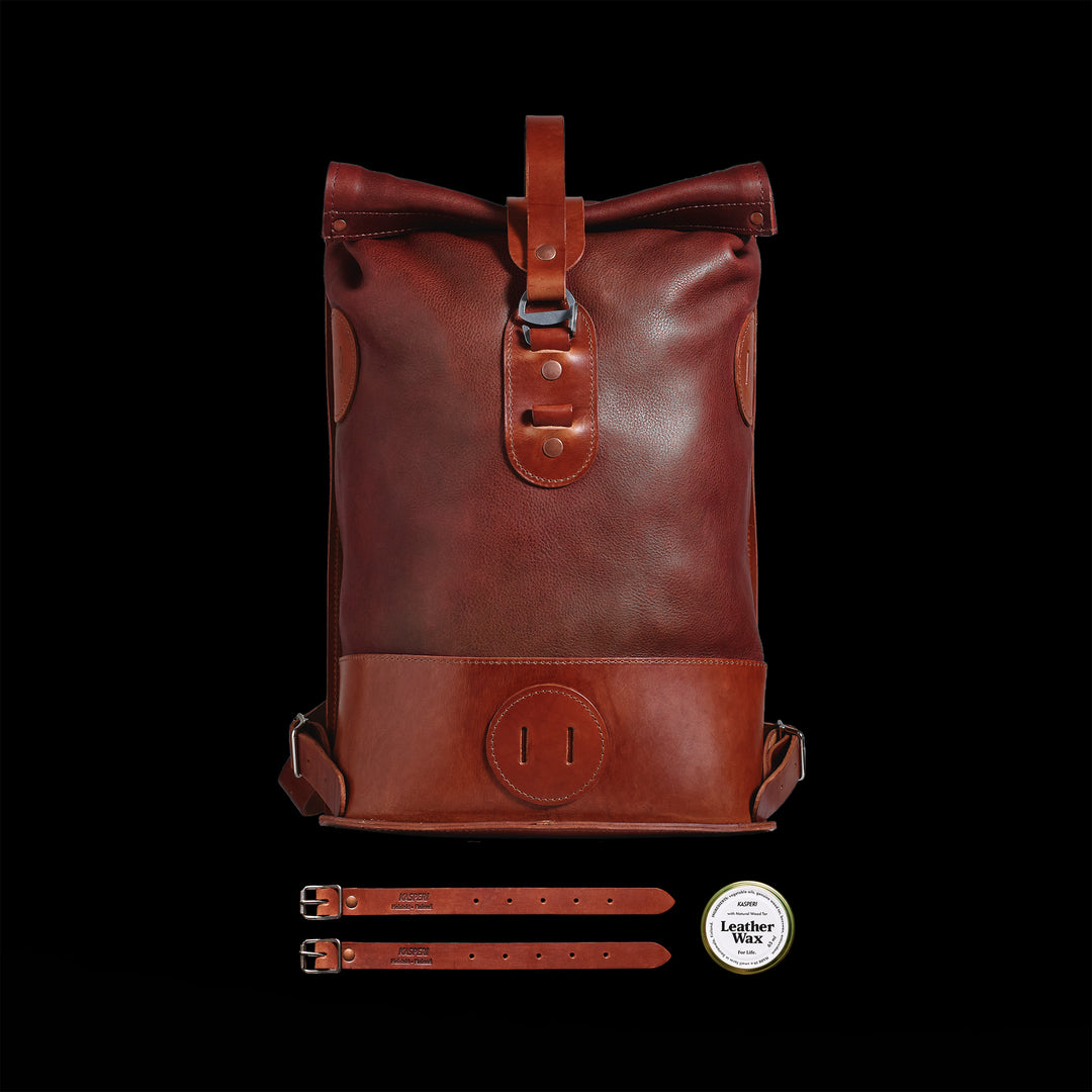 Précommande – Brown Small Fold Top – Sac à dos en cuir