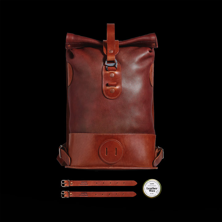 Précommande – Brown Small Fold Top – Sac à dos en cuir