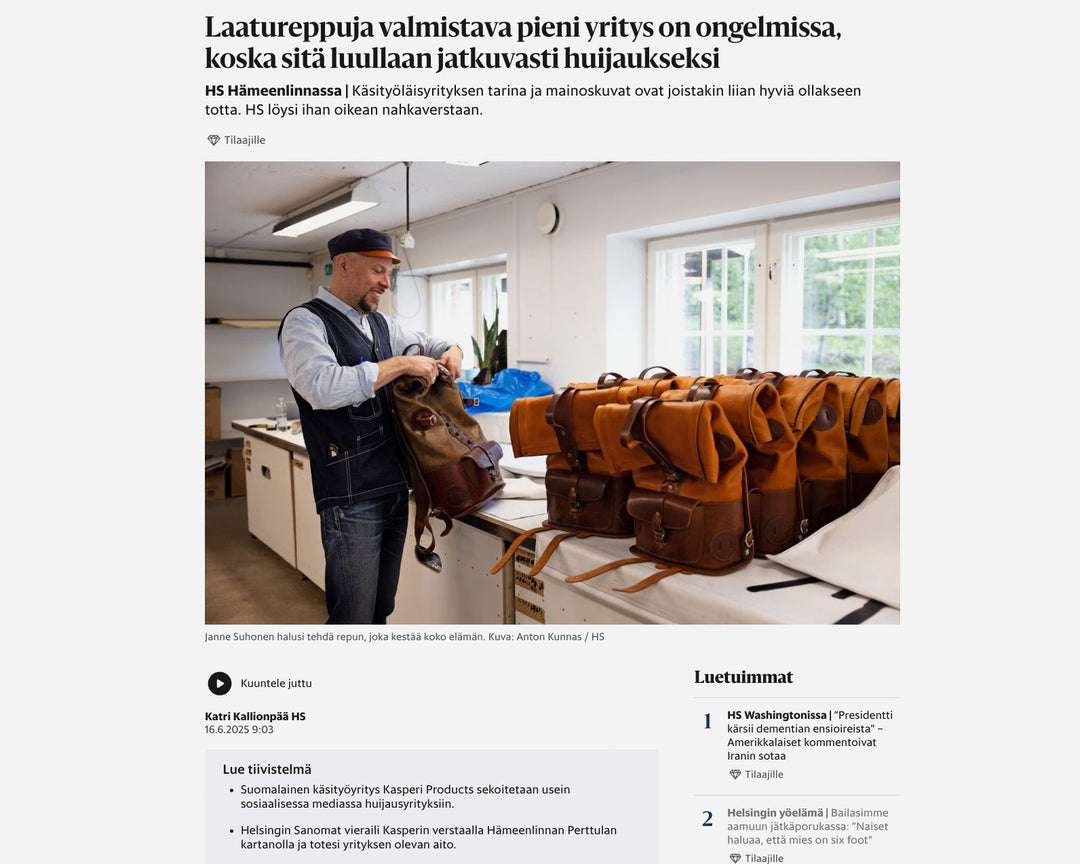 Featured in Helsingin Sanomat – The Fight for Authenticity