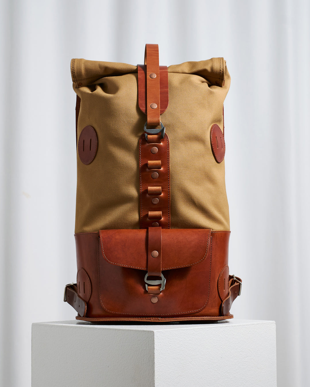 backpack designed for carry on luggage fold top leather Limited | Handmade Rolltop | Travel Backpack | Premium Backpack complemented by two internal pockets and practical holders for two pens best roll top leather backpack