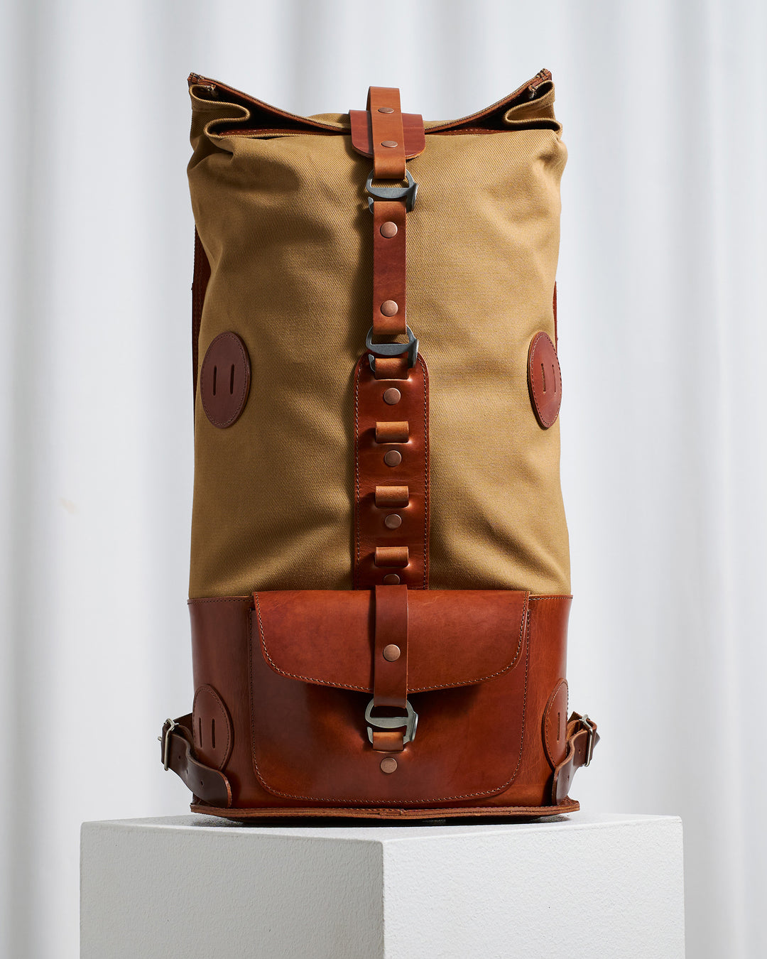 Fold Top Backpack – Field Twill Collection in Khaki Backpack