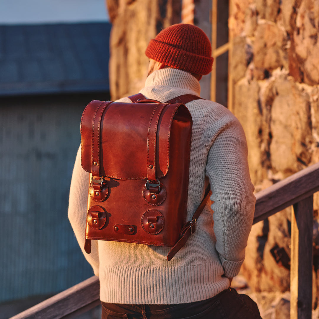 Brown Small Backpack 