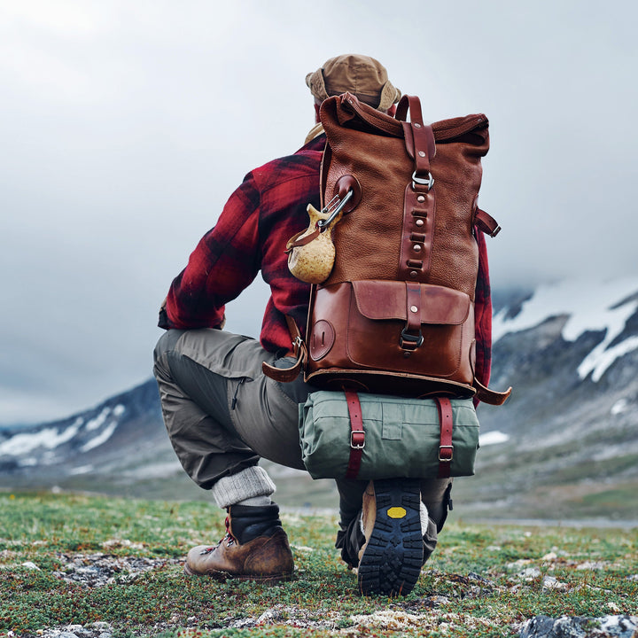 Pre-order – Brown Fold Top – Leather Backpack