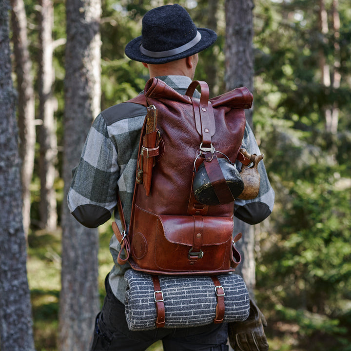 Pre-order – Brown Fold Top – Leather Backpack