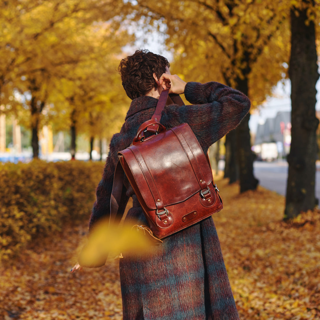 Brown Small Backpack 
