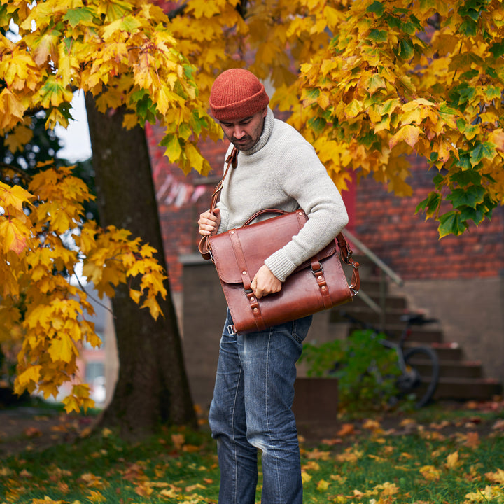 Pre-order – Attaché – Brown Leather Satchel