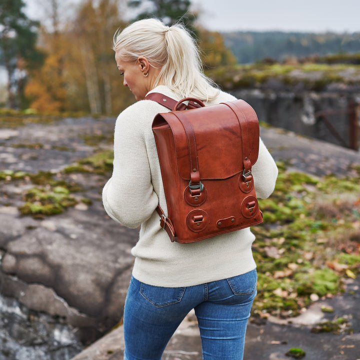 Brown Small Backpack 