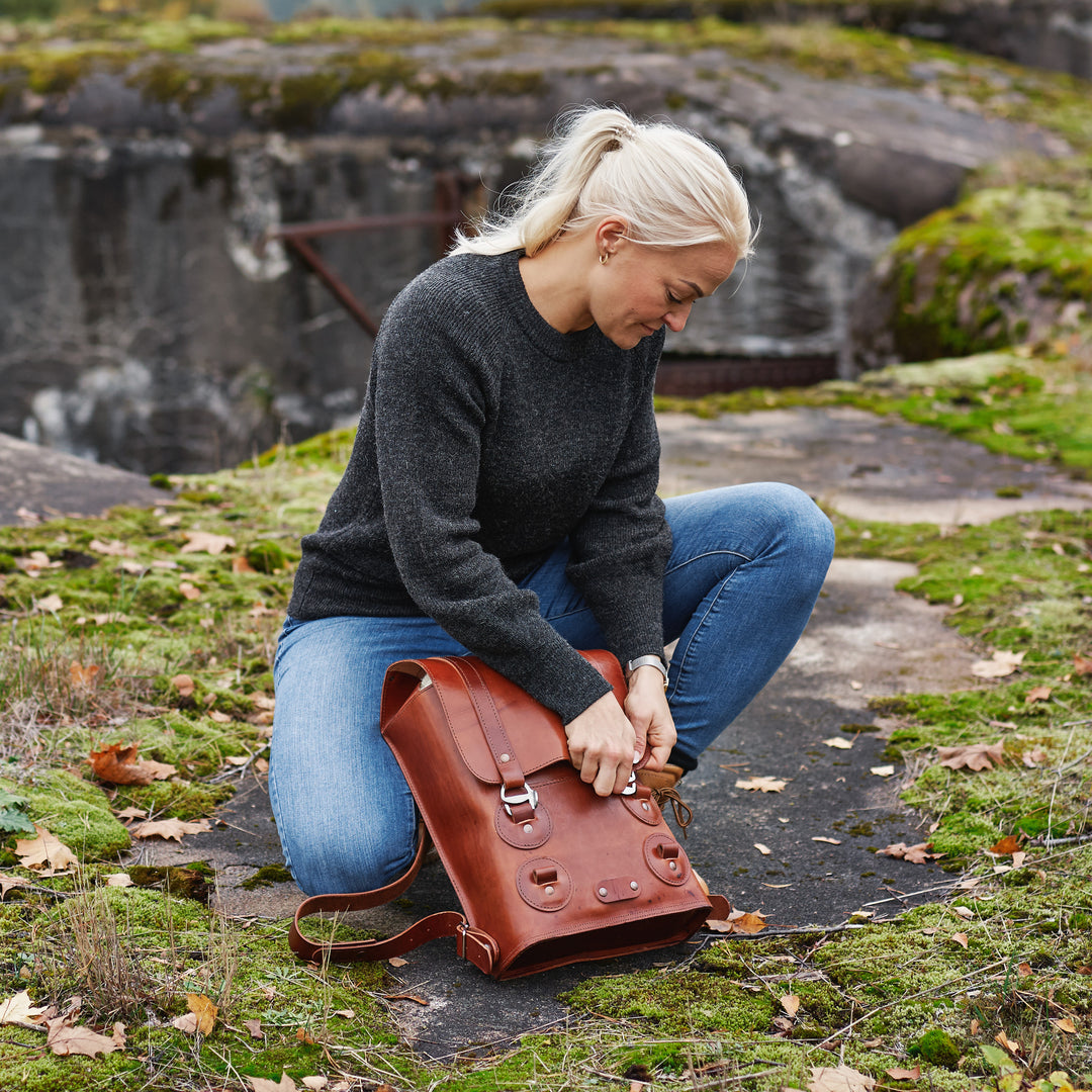 Brown Small Backpack 