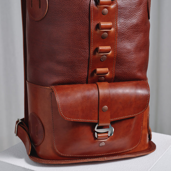 Pre-order – Brown Fold Top – Leather Backpack