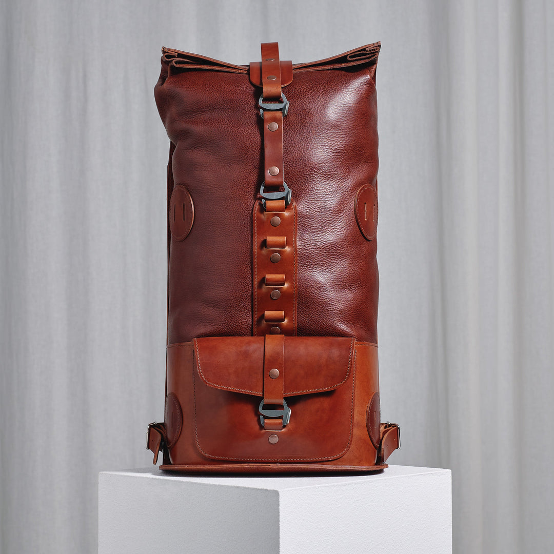Pre-order – Brown Fold Top – Leather Backpack