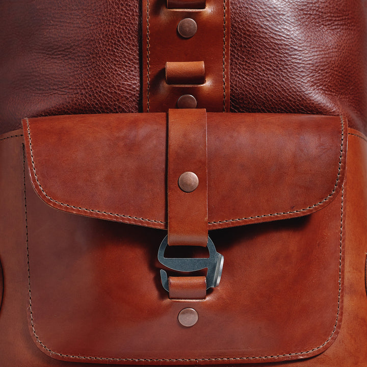 Pre-order – Brown Fold Top – Leather Backpack
