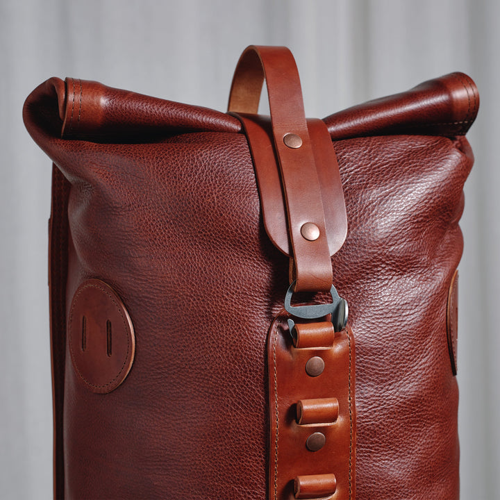 Pre-order – Brown Fold Top – Leather Backpack