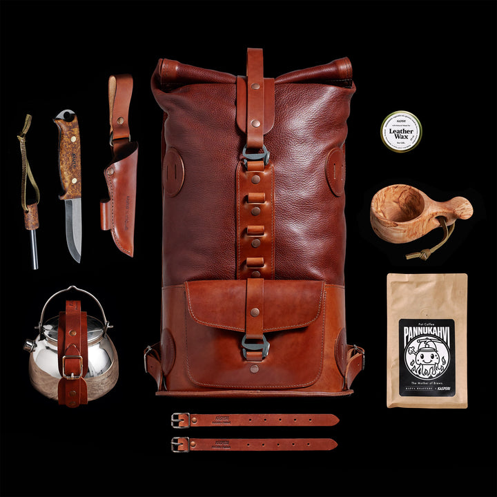 Pre-order – Brown Fold Top – Leather Backpack