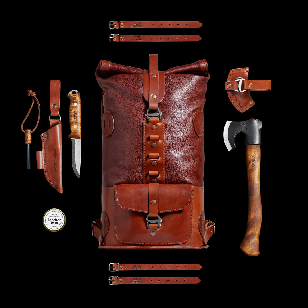 Pre-order – Brown Fold Top – Leather Backpack