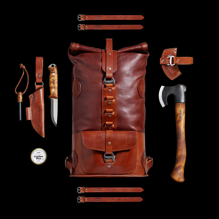Pre-order – Brown Fold Top – Leather Backpack
