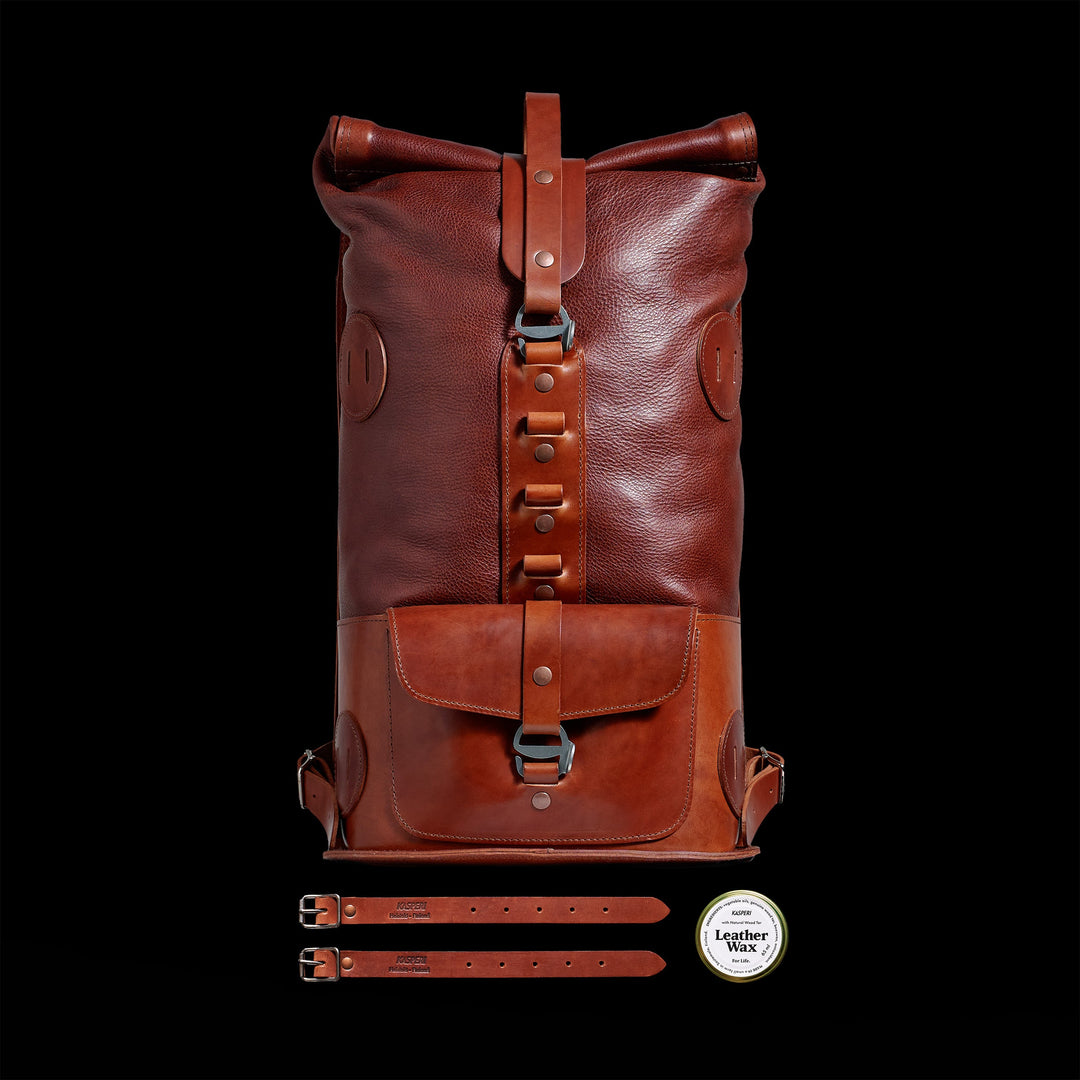 Pre-order – Brown Fold Top – Leather Backpack