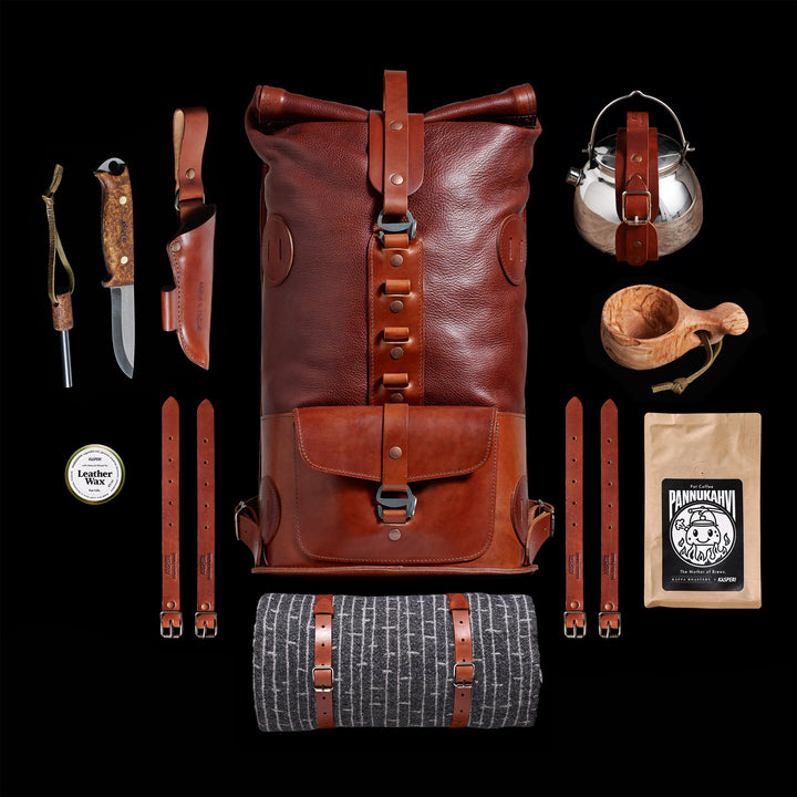 Pre-order – Brown Fold Top – Leather Backpack