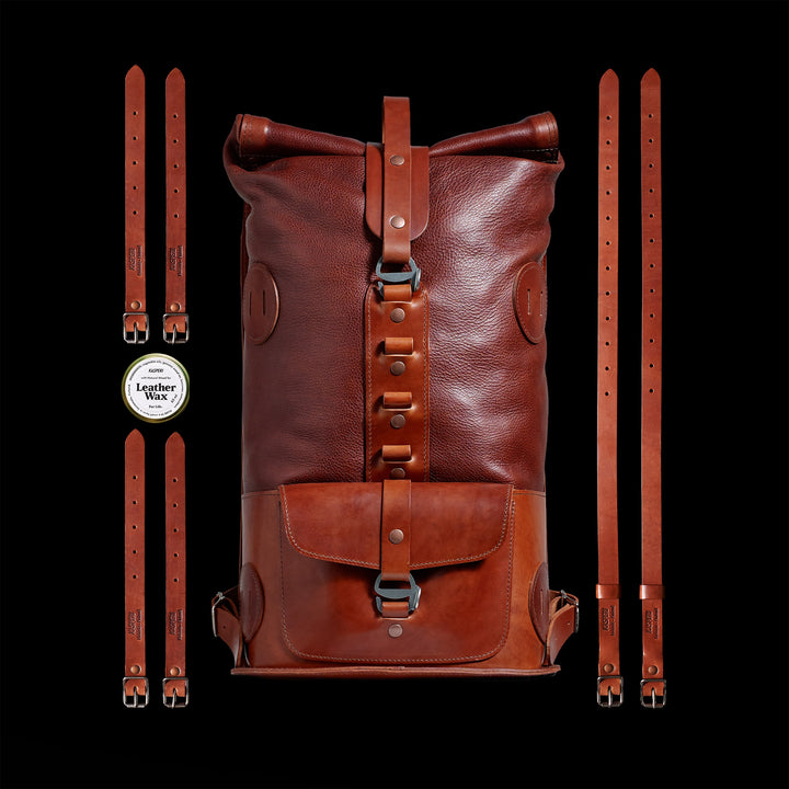 Pre-order – Brown Fold Top – Leather Backpack