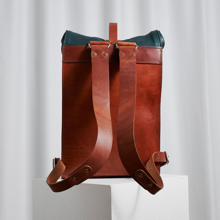 ORIGINALS: Small Fold Top – Petrol & Brown 