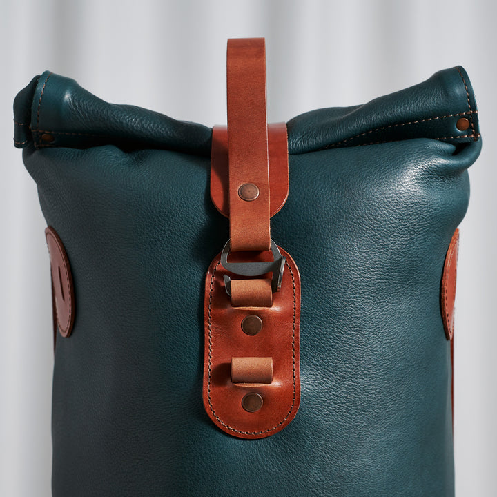 ORIGINALS: Small Fold Top – Petrol & Brown 