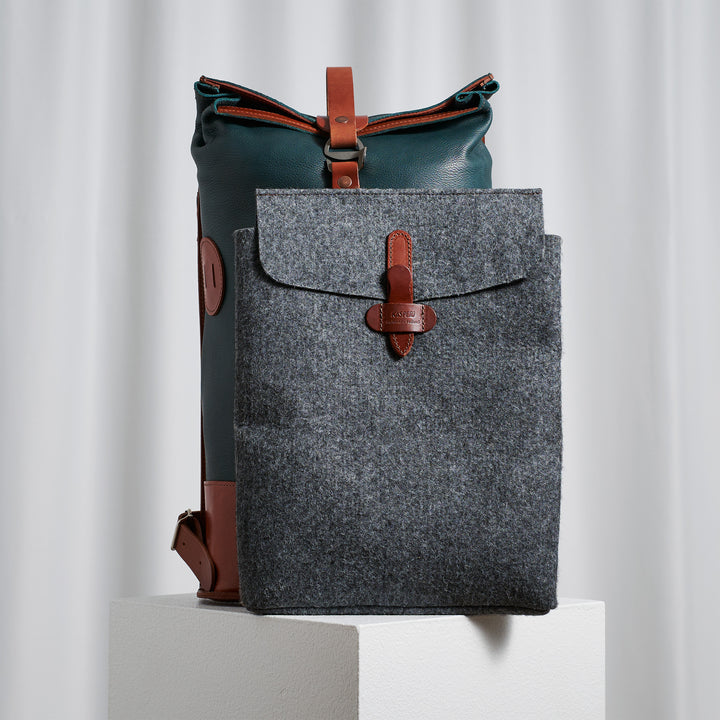 ORIGINALS: Small Fold Top – Petrol & Brown 