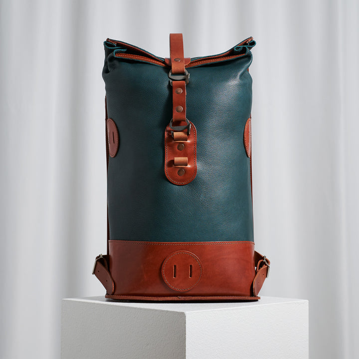 ORIGINALS: Small Fold Top – Petrol & Brown 