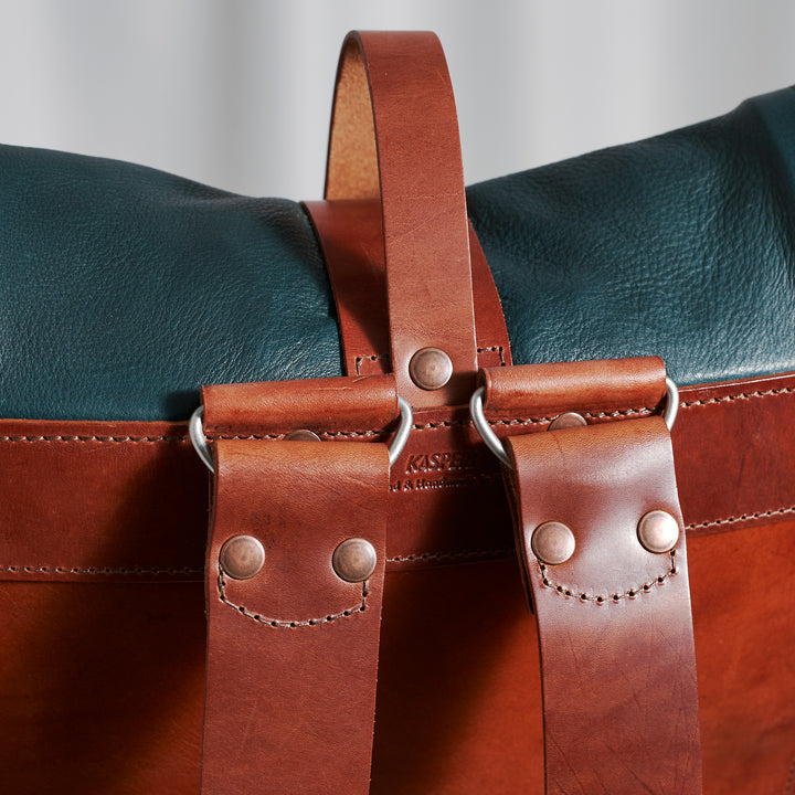 ORIGINALS: Small Fold Top – Petrol & Brown 