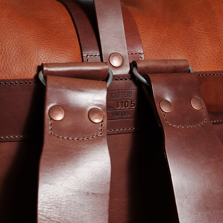 S.08 Fold Top – レザーバックパック Honey & Brown 