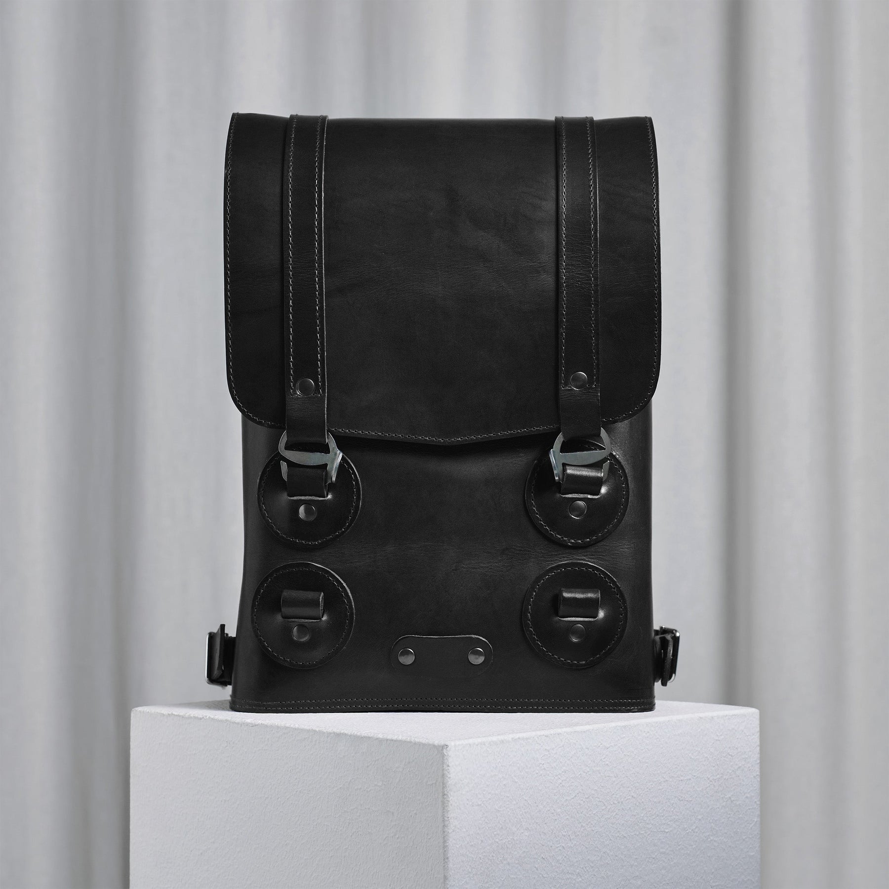 Black Small Backpack. The sleek leather backpack that will last a lifetime. Made in Finland. Yes